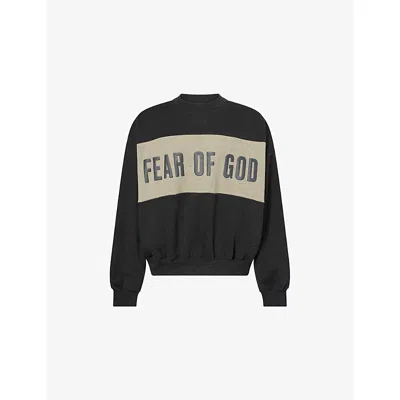 Essentials Mens Panelled Crop Cotton-jersey Sweatshirt Seal Heather/ Iron Grey