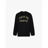 Essentials Black Crewneck Long Sleeve T-shirt In Black