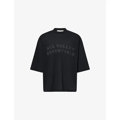 Essentials Mens Sports Mesh Merch Cotton T-shirt Vintage Black