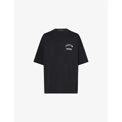 Essentials Mens Fear Of God  Fog X  X Mlb 90's Fit Crewneck Cotton-jersey T-shirt In Black
