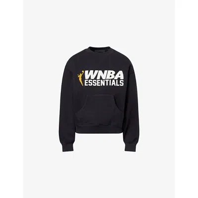 Essentials Mens Vintage Black Fog X  X Wnba Graphic-print Sweatshirt Xs