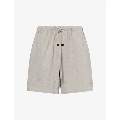 Essentials Mens Warm Heather Classic Logo-print Cotton Shorts
