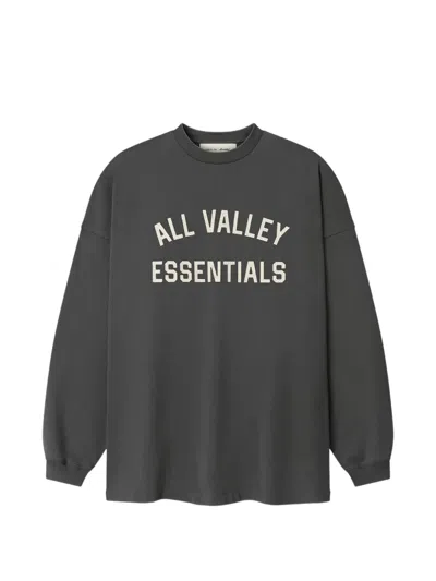 Essentials Merch Logo-print Long-sleeve T-shirt In Green