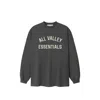 Essentials Merch Logo-print Long-sleeve T-shirt In Grey