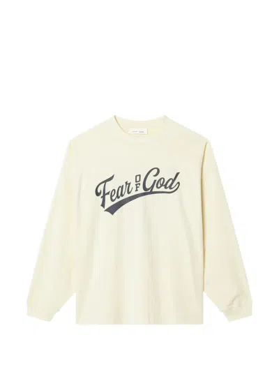 Essentials Merch Logo-print Long-sleeve T-shirt In Neutral