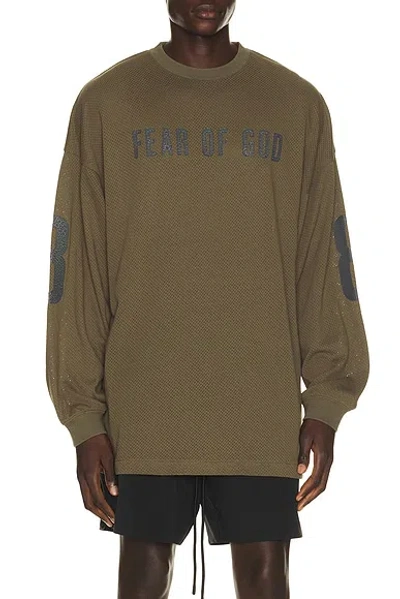 Essentials Merch Long Sleeve Tee In Neutral