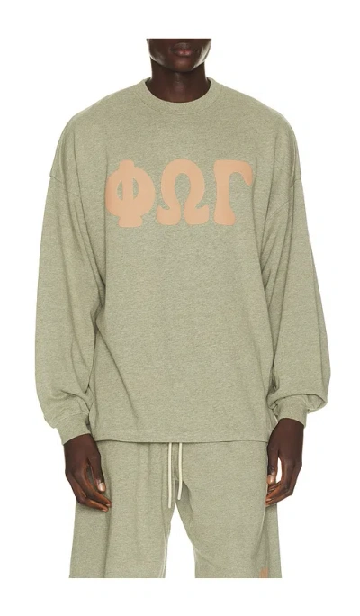 Essentials Merch Long Sleeve Tee In Washed Seal Heather