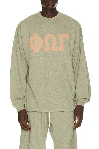 Essentials Merch Long Sleeve Tee In Neutral