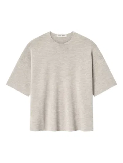 Essentials Merino Short-sleeve "heather Stone" T-shirt In Gray
