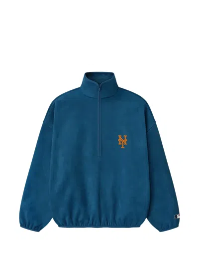 Essentials Mets Half-zip Sweater In Blue