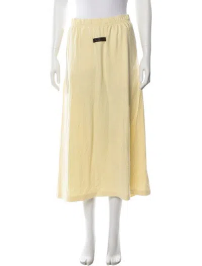 Pre-owned Essentials Midi Length Skirt In Yellow
