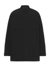 Essentials Military Nylon Overshirt In Black