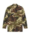 Essentials Nylon Camouflage Overshirt For In Woodland Camo