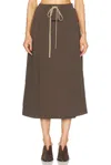 Essentials Military Nylon Wrap Skirt In Brown