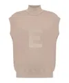 Essentials Fear Of God  Logo Patch Sleeveless Sweatshirt In Nude