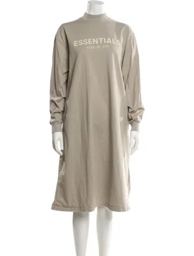 Pre-owned Essentials Mock Neck Knee-length Dress In Neutral