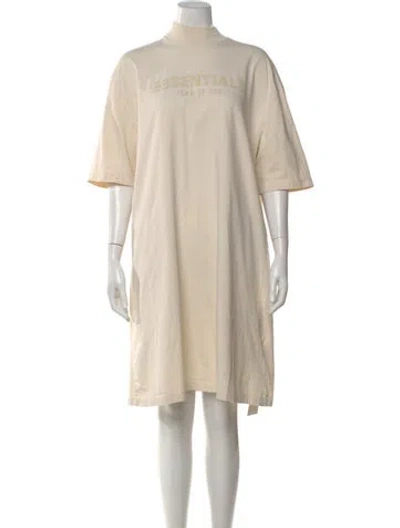 Pre-owned Essentials Mock Neck Knee-length Dress In Neutral