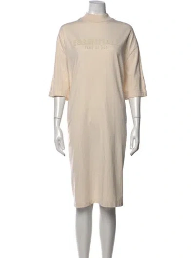 Pre-owned Essentials Mock Neck Knee-length Dress In Neutrals