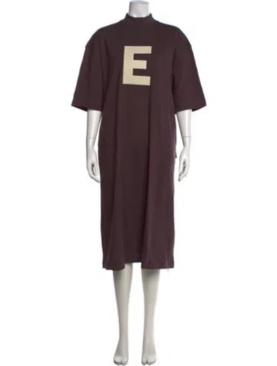 Pre-owned Essentials Mock Neck Long Dress In Multi