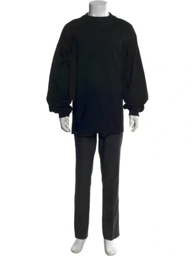 Pre-owned Essentials Mock Neck Long Sleeve Henley W/ Tags In Black