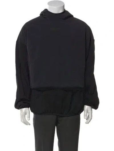Pre-owned Essentials Mock Neck Long Sleeve Hoodie In Black