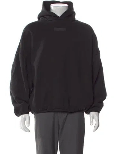 Pre-owned Essentials Mock Neck Long Sleeve Hoodie In Black