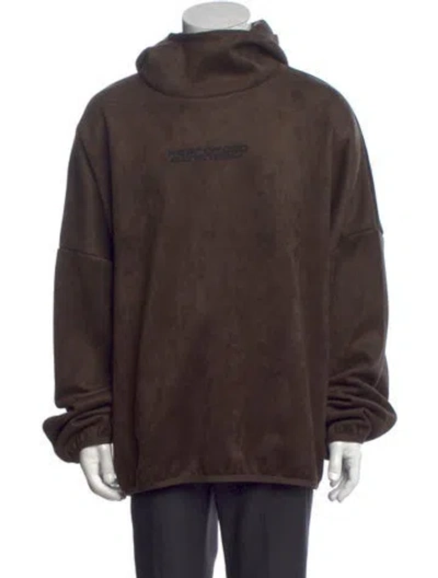 Pre-owned Essentials Mock Neck Long Sleeve Hoodie In Brown