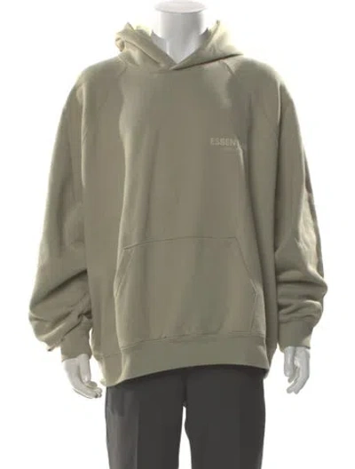 Pre-owned Essentials Mock Neck Long Sleeve Hoodie In Green