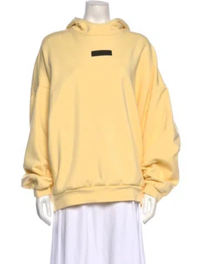 Pre-owned Essentials Mock Neck Long Sleeve Hoodie In Yellow