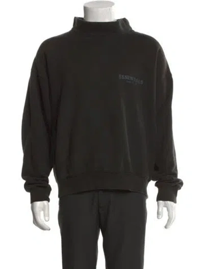 Pre-owned Essentials Mock Neck Long Sleeve Pullover In Black