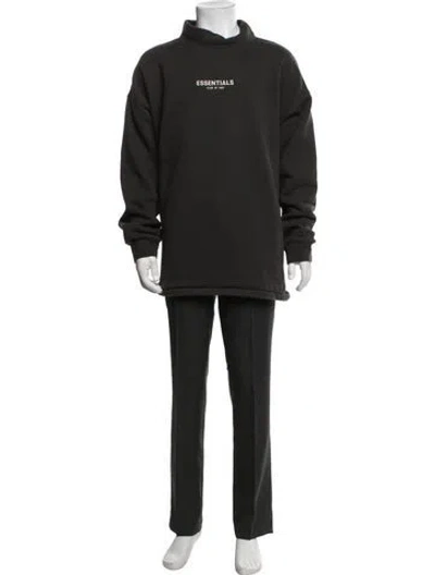 Pre-owned Essentials Mock Neck Long Sleeve Pullover In Grey