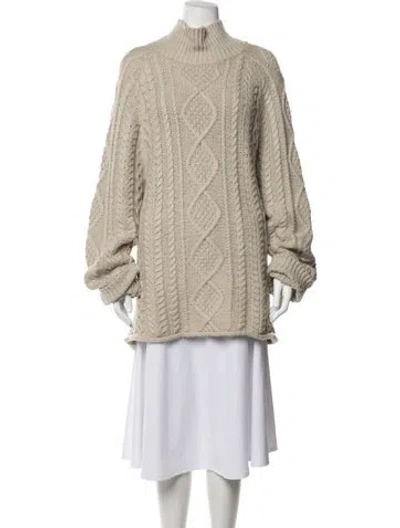 Pre-owned Essentials Mock Neck Long Sleeve Pullover In Neutrals