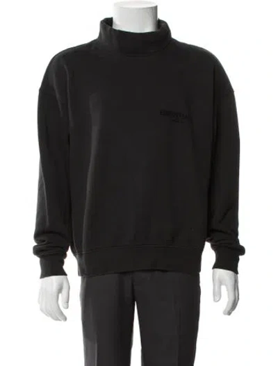 Pre-owned Essentials Mock Neck Long Sleeve Sweatshirt In Black