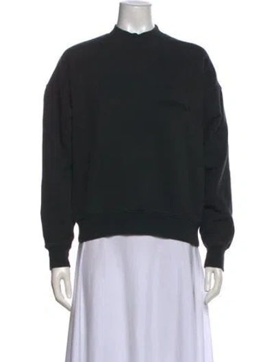 Pre-owned Essentials Mock Neck Long Sleeve Sweatshirt In Black