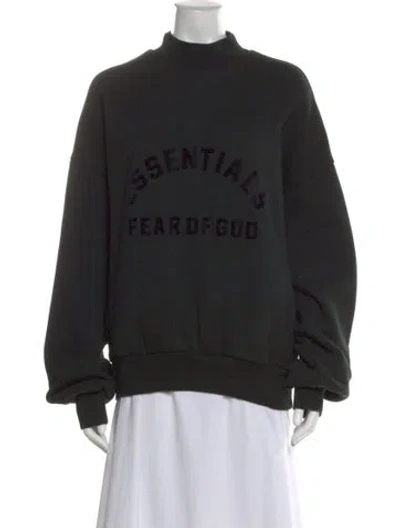 Pre-owned Essentials Mock Neck Long Sleeve Sweatshirt In Black