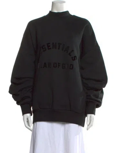 Pre-owned Essentials Mock Neck Long Sleeve Sweatshirt In Black