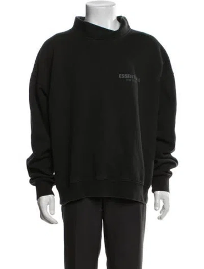 Pre-owned Essentials Mock Neck Long Sleeve Sweatshirt In Black