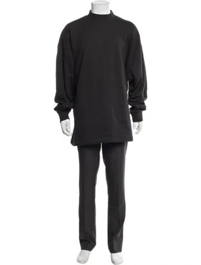 Pre-owned Essentials Mock Neck Long Sleeve Sweatshirt In Black