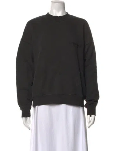 Pre-owned Essentials Mock Neck Long Sleeve Sweatshirt In Black