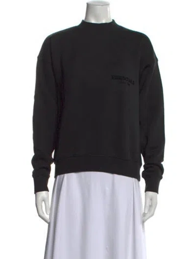 Pre-owned Essentials Mock Neck Long Sleeve Sweatshirt In Black