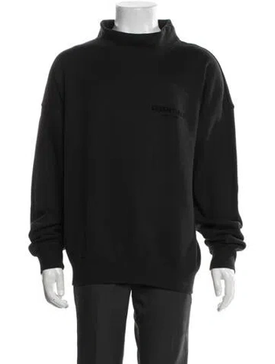 Pre-owned Essentials Mock Neck Long Sleeve Sweatshirt In Blue