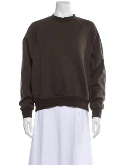 Pre-owned Essentials Mock Neck Long Sleeve Sweatshirt In Brown