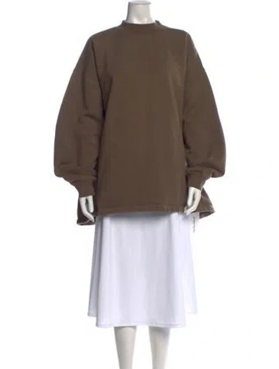 Pre-owned Essentials Mock Neck Long Sleeve Sweatshirt In Brown