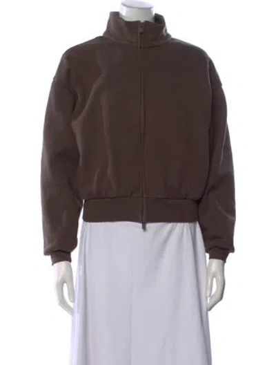 Pre-owned Essentials Mock Neck Long Sleeve Sweatshirt In Brown