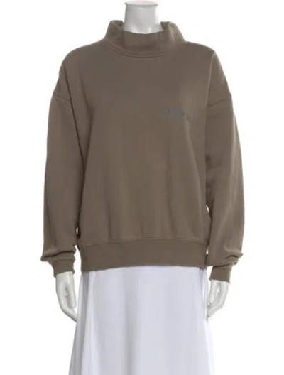 Pre-owned Essentials Mock Neck Long Sleeve Sweatshirt In Brown