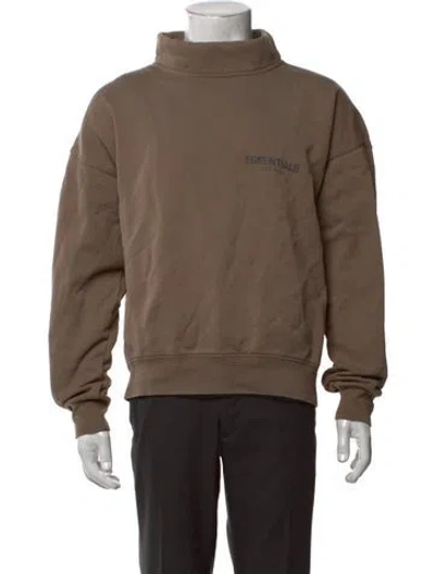 Pre-owned Essentials Mock Neck Long Sleeve Sweatshirt In Brown