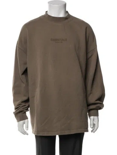 Pre-owned Essentials Mock Neck Long Sleeve Sweatshirt In Brown