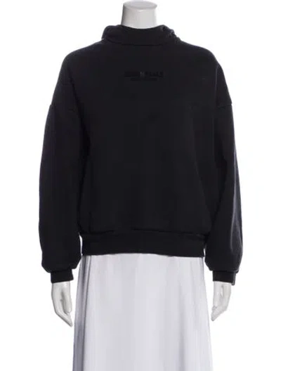 Pre-owned Essentials Mock Neck Long Sleeve Sweatshirt In Gray