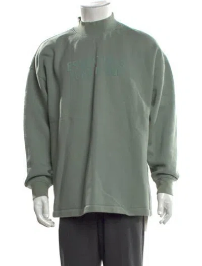 Pre-owned Essentials Mock Neck Long Sleeve Sweatshirt In Green