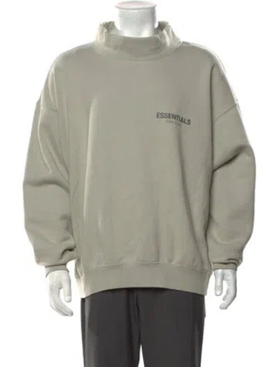 Pre-owned Essentials Mock Neck Long Sleeve Sweatshirt In Green